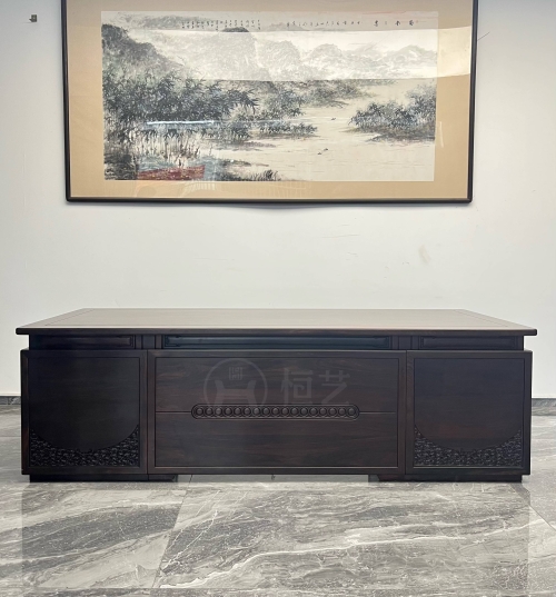 新中式大班台  老挝大红酸枝