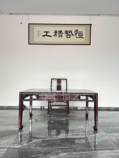 书桌配书椅  赞比亚紫檀