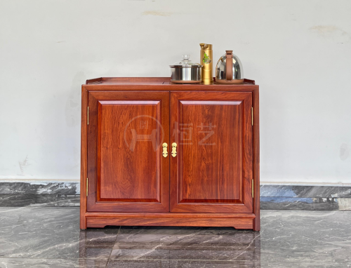 灵芝茶水柜   赞比亚花梨