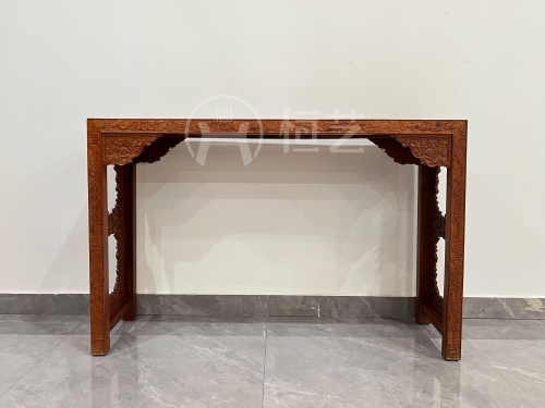 东方红韵条几  大果紫檀