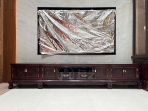 花开富贵电视柜  赞比亚紫檀