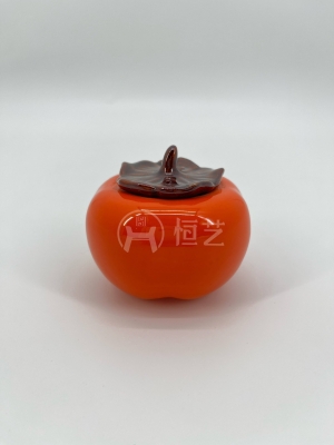 W柿子茶叶罐  陶瓷