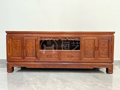 如意电视柜  高棉花梨