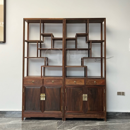 双线条博古架  交趾黄檀