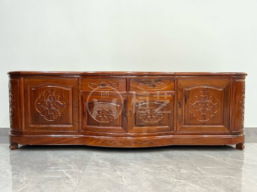 圆角地柜  高棉花梨