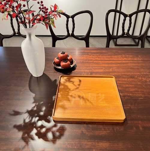 茶盘（干泡盘）缅甸柚木