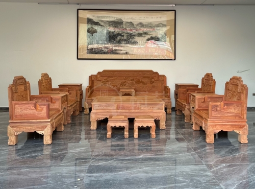 国宾沙发（独板）  大果紫檀