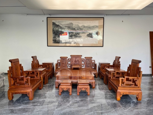 卷书沙发 大果紫檀