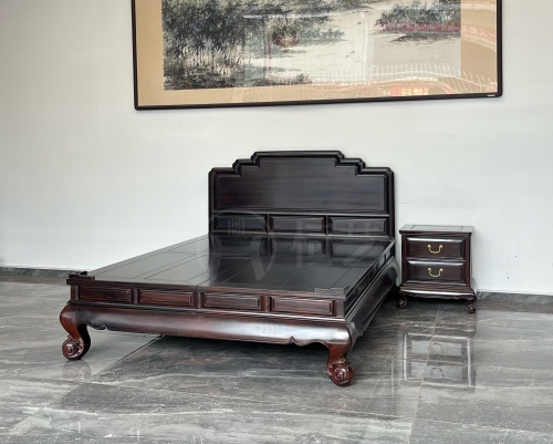 肆号洋花大床配床头柜  阔叶黄檀