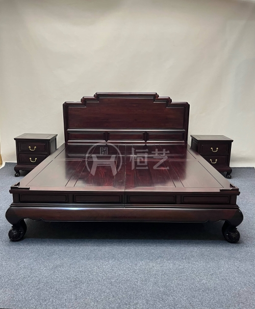 肆号洋花大床  赞比亚紫檀