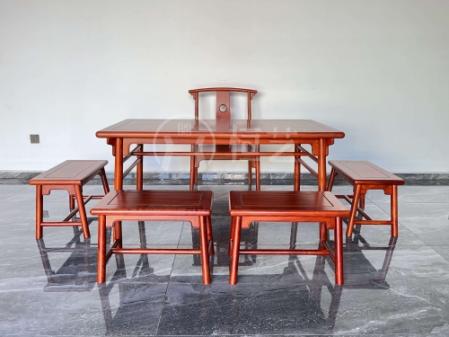 超然茶台配椅6件套  赞比亚花梨