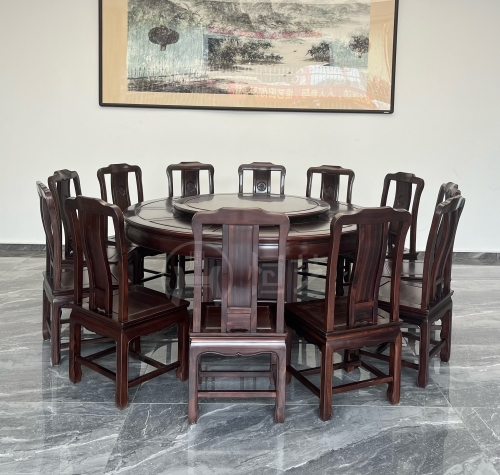 明式圆台配富贵餐椅13件套  （定制）