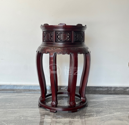 八角底座  赞比亚紫檀